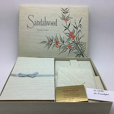 Vintage Sandalwood Stationery Green Color 20 Writing Paper And 21 Envelopes • $19.95