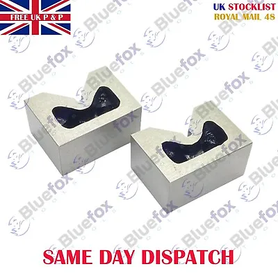 Cast Iron Vee Block Set Of 2 Pieces 2  X 1  X 1-1/2  Inch V Block Without Clamp • £27