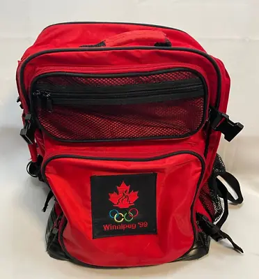 Winnipeg 1999 Canada Olympic Team Backpack Duffel Bag 20  X 16  X 8  Red • $49.95