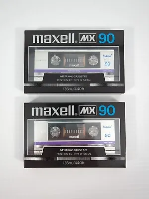 Lot Of 2 Maxell MX 90 Cassette Tape Metaxial Vintage Sealed IEC Type IV Japan • $125