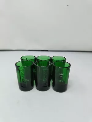 6x Jagermeister Liqueur Embossed Shot Glasses Green Glass 2.5cl • £15
