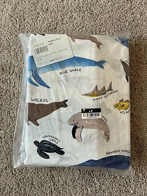 Pottery Barn Kids Crib/Toddler Organic Bed Sheet Set Save Our Seas Fish Animals • $54.99