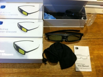 $15 • Buy 4 X Active Shutter 3D Glasses For DPL-Link 3D Ready Projector, As New.