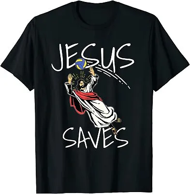 NEW LIMITED Funny Jesus Saves Volleyball Gift Shirt Volleyball Team T-Shirt • $19.94
