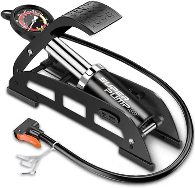 Floor Pump For Bike Ebike Motorcycle Car With Accurate Pressure Gauge And Valves • $22.90