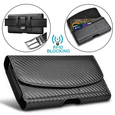 Universal Cell Phone Holster Carring Pouch W/Belt Clip Loop Leather Wallet Case • $9.89