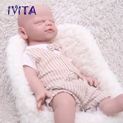 IVITA 21'' Big Sleeping Silicone Reborn Baby Boy Eyes Closed Newborn Floppy Doll • $221.25