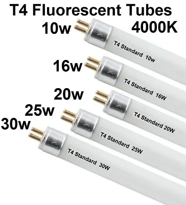 T4 Fluorescent Tubes 10w-16w-20w 25w-30w Under Cabinet Flourescent Lamps 4000K • £7.99
