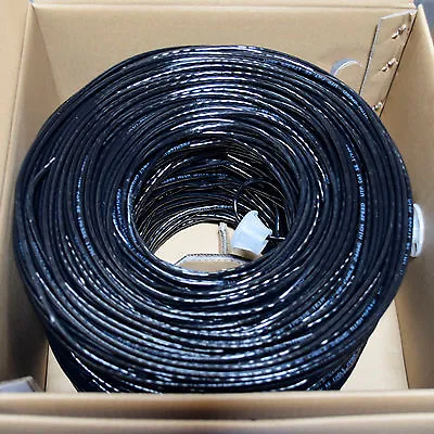 CAT5E CABLE UTP 1000FT BLACK WIRE BULK ETHERNET LAN NETWORK CAT5e RJ45 • $53.99