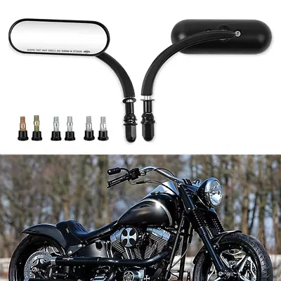 Motorcycle Mini Oval Rear View Mirrors For Harley Street Glide Road King Softail • $29.99