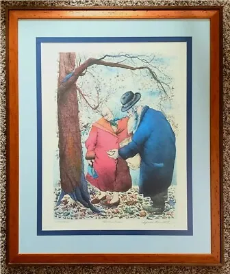 $379 • Buy Seymour Rosenthal  The Bird Feeders  Hand Colored Lithograph 147/250