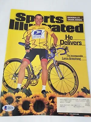 £81.92 • Buy  Lance Armstrong Signed Sports Illustrated 8/6/01 Beckett Cycling Tour France 