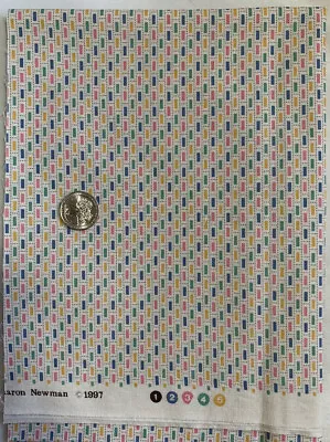 Vintage 1997 MODA Cotton Quilt Fabric SHARON NEWMAN Pastel Rectangle Retro 1/3 Y • $7.50