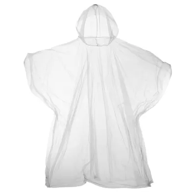 Age 4-6 Child Kids Disposable Waterproof Rain Coat Cape Poncho Jacket Clear • £2.39