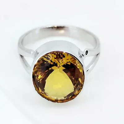 8 Ct Natural Yellow Tourmaline 925 Sterling Silver Charm Ring For Men & Women • $73.94