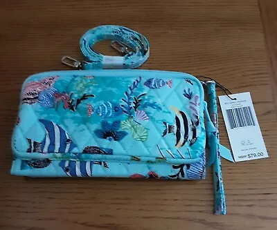 Vera Bradley RFID Wallet Crossbody Bag-Antilles Treasure  • $22