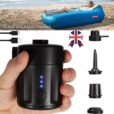 Electric Air Pump For Paddling Pool Deflator Fast Inflator Camp Air Bed Mattress • £16.98