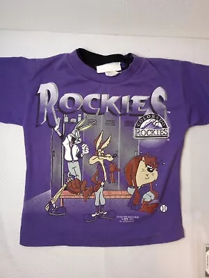 Vintage 1995 Warner Bros Looney Tunes Colorado Rockies Kids Size 6 Tshirt • $24.99
