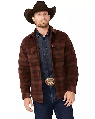 Cinch Men's Polar Fleece Striped Long Sleeve Flannel Jacket - MWJ1580003 • $61.92