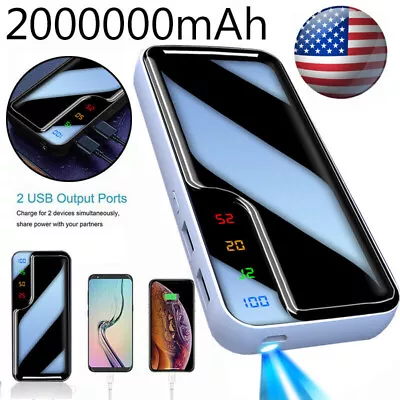 2024 2000000mAh Portable Power Bank USB External Battery Charger For Cell Phone • $18.97