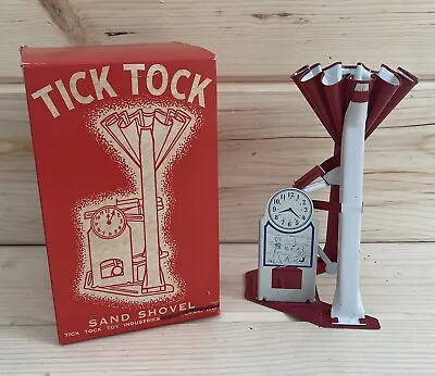 Vintage Tick Tock Sand Shovel Tin Sand Toy Clock W/ Original Box  • $30