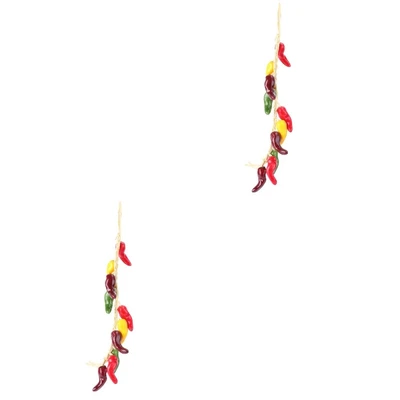 £8.52 • Buy  2 Pc Fake Chili Skewers Artificial Peppers Vegetable Decor Food Model Wreath