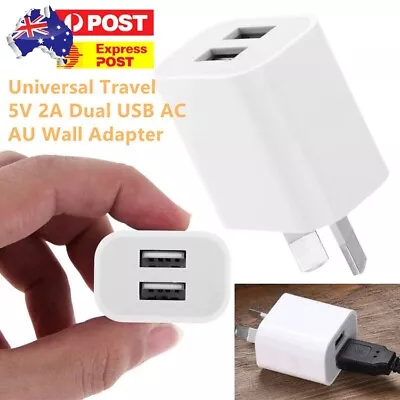 Portable 5V 2A Double Ports AU Plug USB Power Adapter Travel Charger • $8.89
