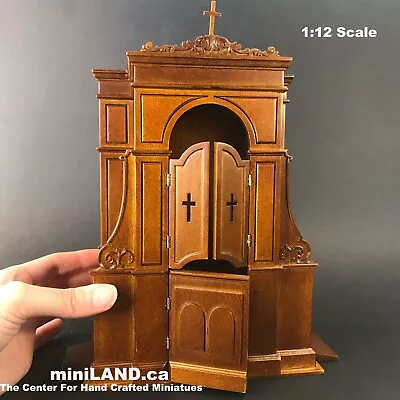 A Confessional Box Booth Miniature Dollhouse Church 1:12 Scale Wood Handcrafted • $165