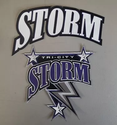 2X Tri City Storm USHL Throwback Minor League Hockey Jersey Jacket Patch 13  Set • $9.99