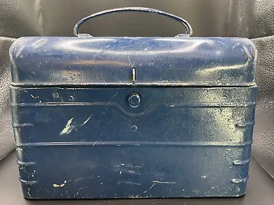 Vintage 1912 Working Class Coal Miners Tin Blue Metal Lunch Pail/ Lunchbox • $79.99