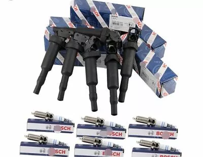 6PCS Ignition Coil & Spark Plugs Set 0221504470 For Bosch BMW E46 E60 E90 330i • $105.99