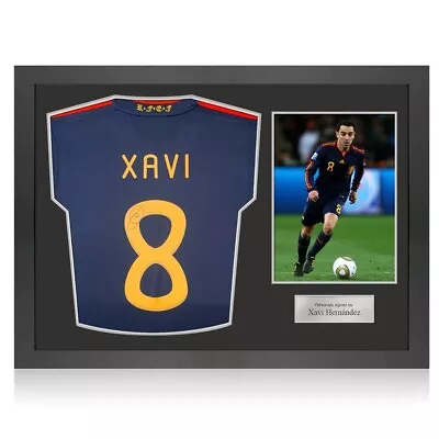 Xavi Hernandez Signed Spain 2010 Football Jersey. Icon Frame • $1163.50