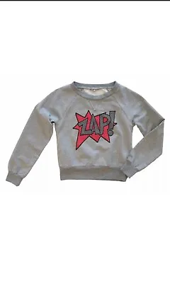 Miss Grant Grey Cotton Blend Graphic Sweater Girls 7-8 • $16