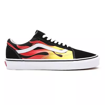 VANS Flame Old Skool Shoes Black / Red / Yellow • $283.04