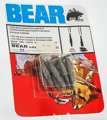 Fred Bear Archery Sealed Converta-Points Tips Error Package Field Points NOS VTG • $16.99