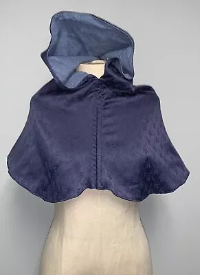 Thick Blue Cloak Cape Hood Cape Medieval Renaissance Fair Costume Cosplay • $28.88