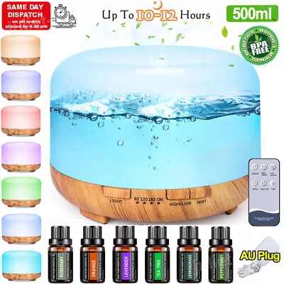 $24.99 • Buy 500ML Aroma Aromatherapy Diffuser LED Oil Ultrasonic Air Humidifier Purifier AU
