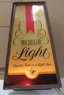 Vtg. Michelob Light -Light Up Beer Advertisement Sign Stand Up/Wall Mount Works • $37.95