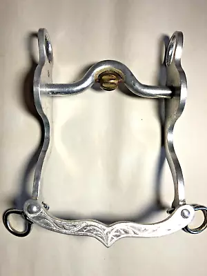 Vintage Aluminum Maker Marked Horse Western Roller Curb Bit • $75