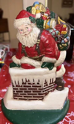 Vintage Midwest Importers Cannon Falls Santa Chimney Doorstop Cast Iron • $32