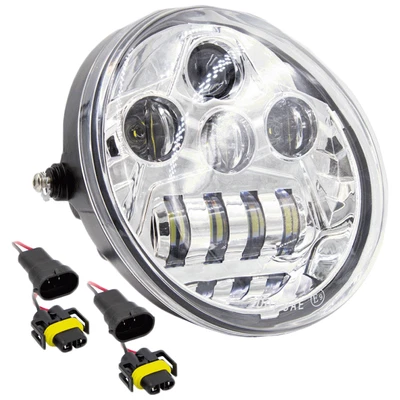$194 • Buy Saddle Tramp 7  8 LED Oval Motorcycle Light Chrome Front Face Harley V-Rod 02-17