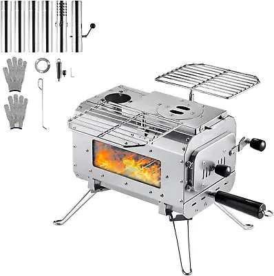 Portable Wood Burning Stove For Camping With Large Firebox - Hot Tent Stove Ide • $401.99