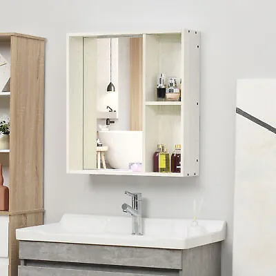 Medicine Cabinet W/ Mirror Storage Shelf Wall Mounted Bathroom Cabinet White • $39.99