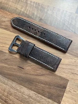 Custom-Made Genuine Leather Watch Strap 26mm  • £40