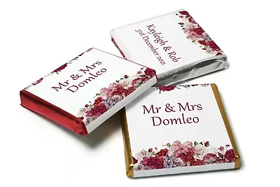 Floral Wedding Chocolates Personalised Favours Neapolitan Chocolates Roses V6 • £4