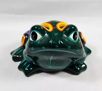 Talavera Clay Style Frog Tea Light Holder • $12.99