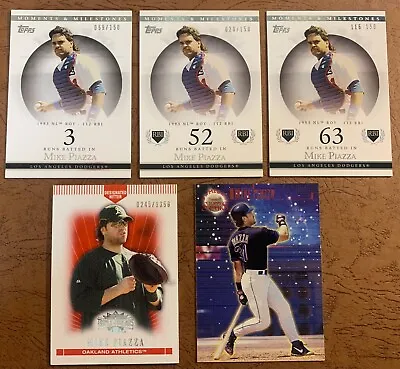 MIKE PIAZZA 5 NUMBERED Card Lot EX/NM Dodgers Mets A's FREE SHIPPING • $10.97