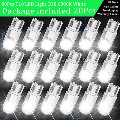 20x Super White T10 168 W5W 2825 LED License Plate Interior Light Bulb 6000K • $5.99