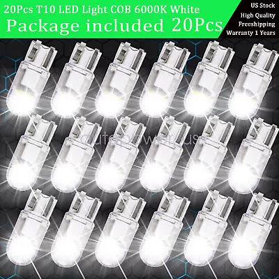 20X Super White T10 194 168 W5W 2825 LED License Plate Interior Light Bulb 6000K • $5.99