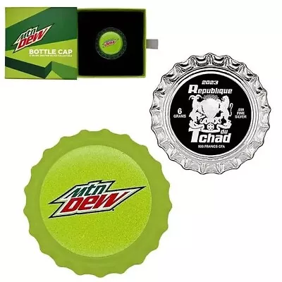 2023 Tchad Mountain Dew 6 Gram .999 Silver Bottle Cap Only 20000 Made! • $39.99